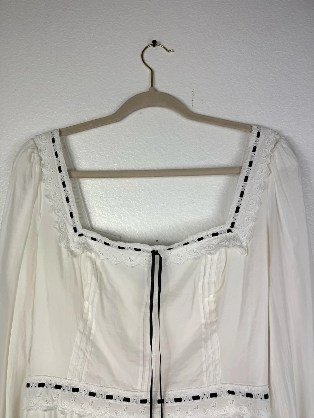 Reformation Haisley Top In White longsleeve size 10